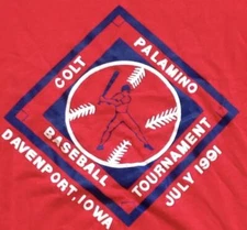Vintage 90s Colt Palamino Baseball Tournament Iowa 1991 tee t-shirt Size XL