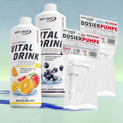 Best Body Low Carb Vital Drink 2 x 1 L Getränkesirup + 2 Dosierer 15,25 /Ltr.