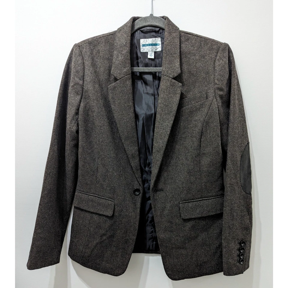 Blazer PIM + LARKIN mezcla de lana con parches en el codo para mujer talla M Foto 3 de 4