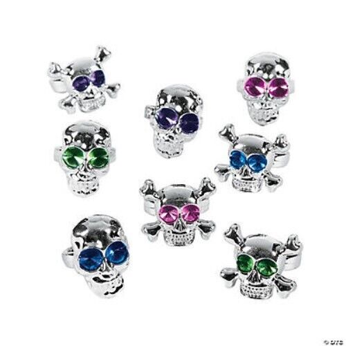 Party Favor Filler Skull Rings, Kids Party Bag Filler, 16 pc , Halloween Party - Picture 1 of 3