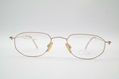 Vintage Clou 2011 Gold Oval Brille Brillengestell eyeglasses NOS