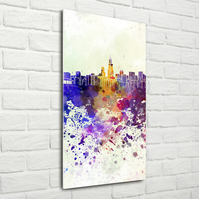 Wandbild Druck auf Plexiglas  Acryl Hochformat 70x140 Buntes Chicago