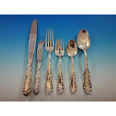 Old English by Towle Sterling Silver Flatware Set for 12 Service 74 pieces
