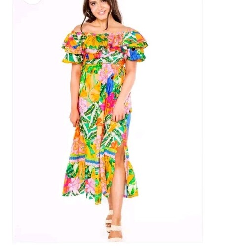 Alden, Alden Adair Filsan Santiago Dress Midi Maxi Sz S Vacation Resort Tropical $414