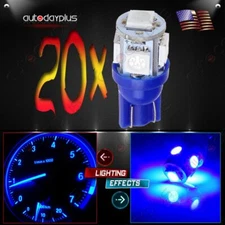 20X Blue T10 168 194 Wedge 5050 SMD LED Cluster Dash Gauge Light bulbs For Dodge