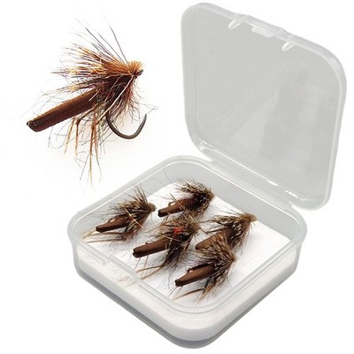 5pcs Fly Fishing Bait Dry Fly Hook Lure For Trout Bass Salmon Fishing With Box
