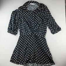 ZARA Women's Size Small Polka Dot Twist Front Crossover Dress      