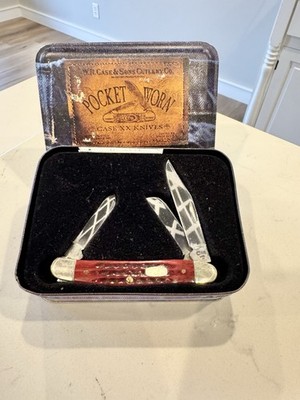 Case XX 6318 Stockman Knife 1997 Pocket Worn Letter Shield Mint Tin Chesnut