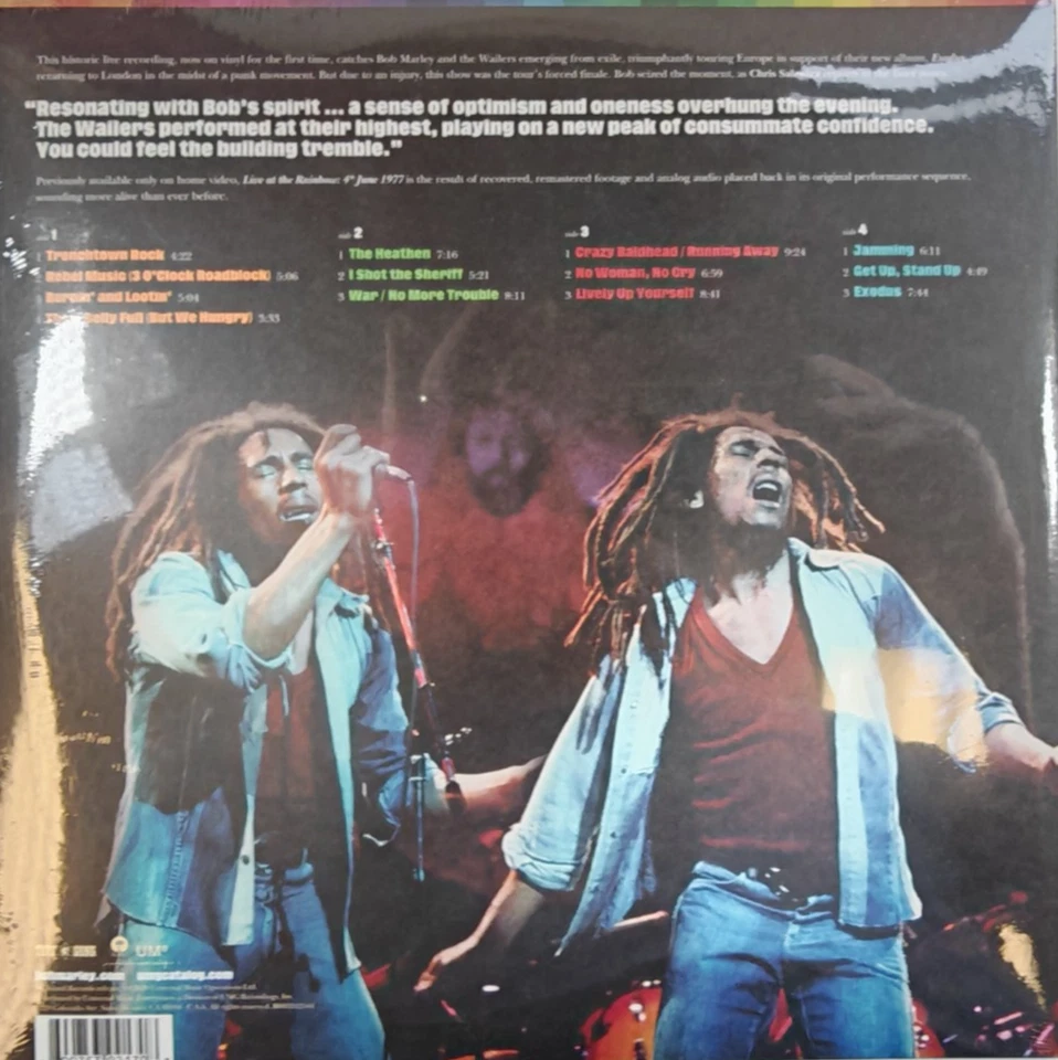 Bob Marley & The Wailers Live At The Rainbow 4th June 1977 LP Album Vinyl Record - Image 2 of 4