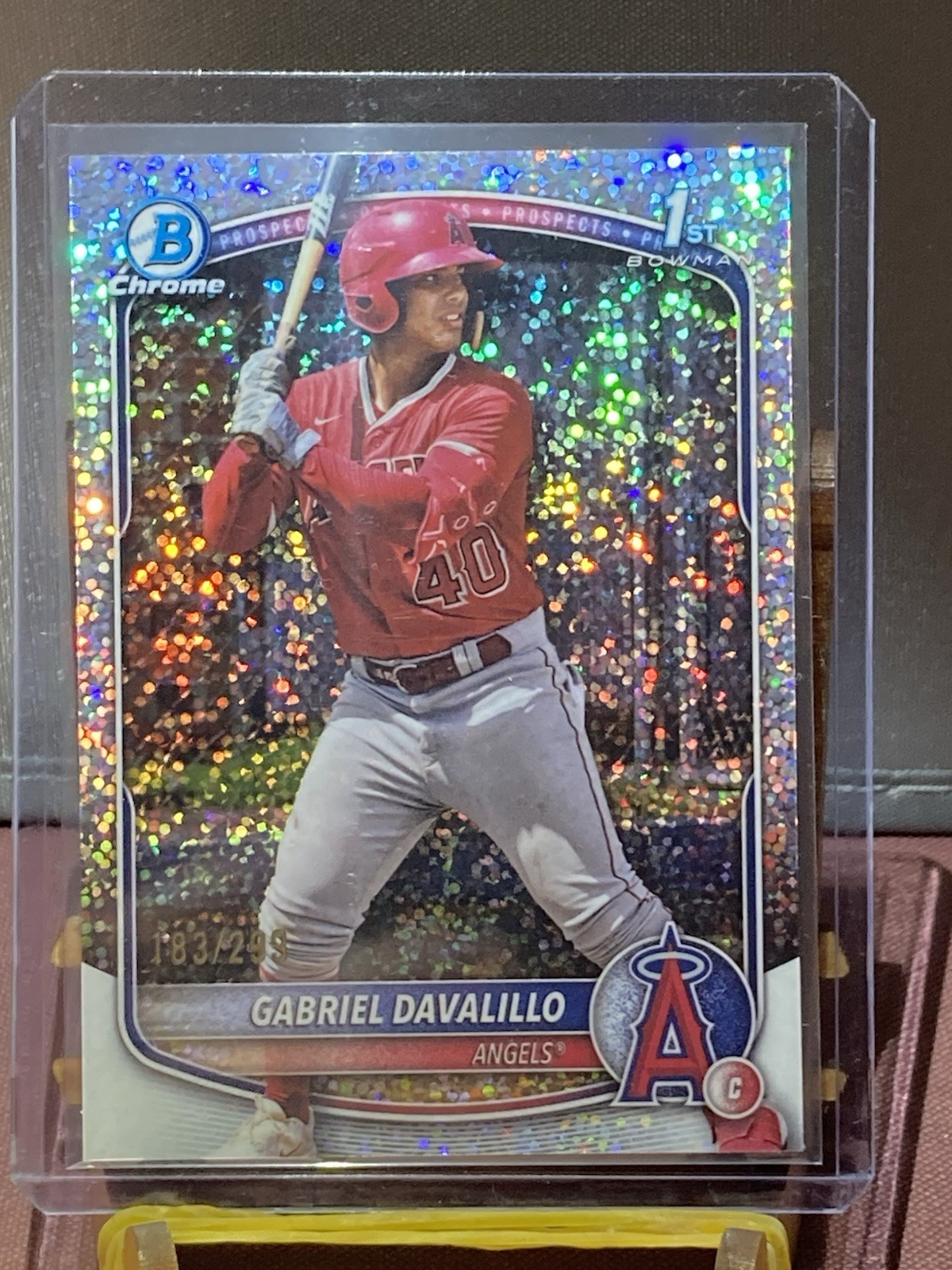 2025 Bowman Chrome Gabriel Davalillo Speckle Refractor 1st /299 LA Angels