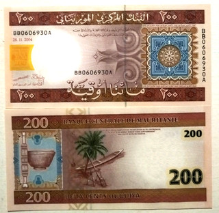 Billet MAURITANIE / MAURITANIA 200 OUGUIYA 2004 P 11a NEUF UNC