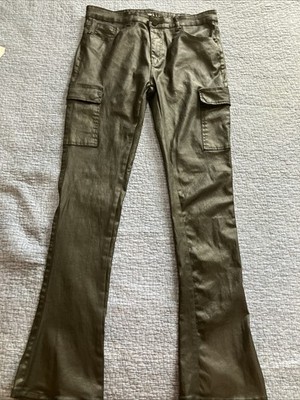 Waimea Stacked Fit Cargo Black Denim Wax Jeans Men Size 36 X 36 Excellent Cond.