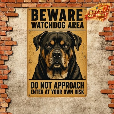 Beware Maine Coon on Duty Metal Sign Funny Cat Security Wall Plaque