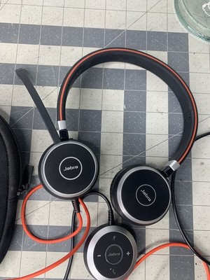 Jabra Evolve 40 Stereo USB Headset HSC017 w/ENC010 Adapter W/Carry