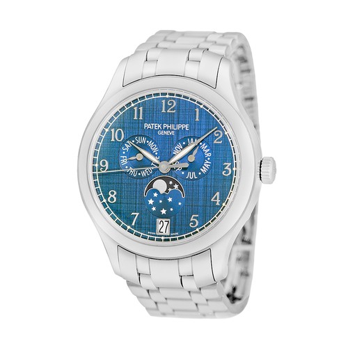 PATEK PHILIPPE Stainless Steel 38mm Annual Calendar MoonPhases...