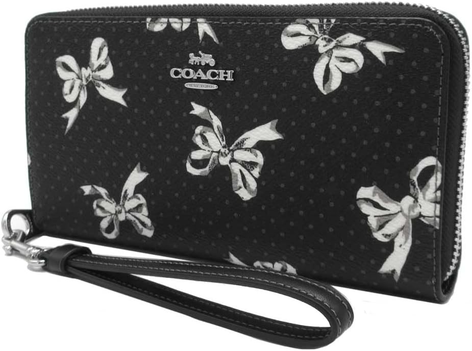 【Coach】Long Zip Around Wallet With Bow Print ◆国内発送◆ Coach] Long Zip Around Wallet Bow Print CZ327 SVA47 Black