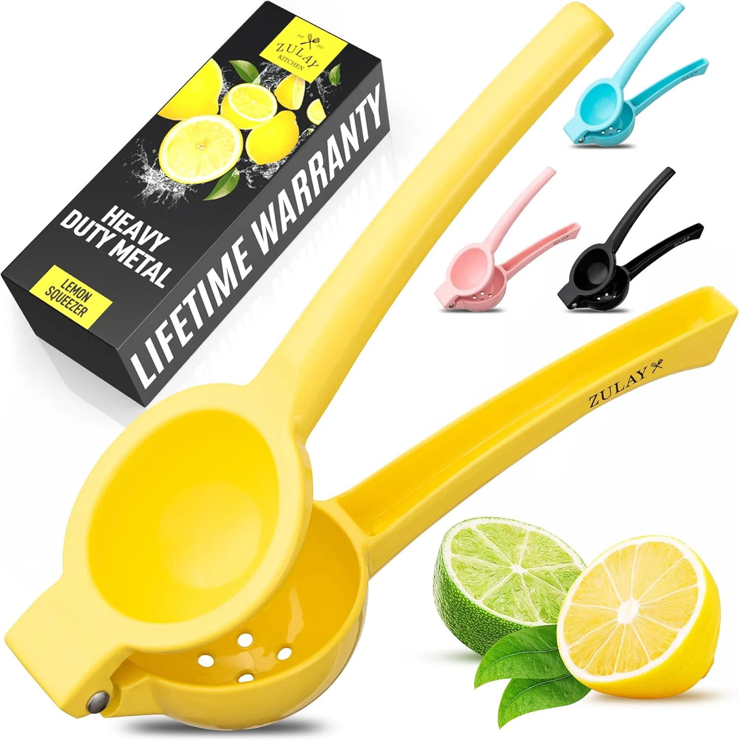 Zulay Kitchen Metal Lemon Squeezer - Handheld Lemon Juicer Squeezer - Easy to Us