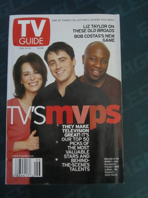 #ad TV Guide February 2001 Matt Leblanc Kaczmarek Harris New York Metro No Label $6.99