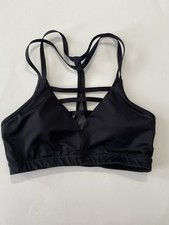 Victorias Secret Lightweight Sport Bra Cage Front Strappy Racerback Sz S Black