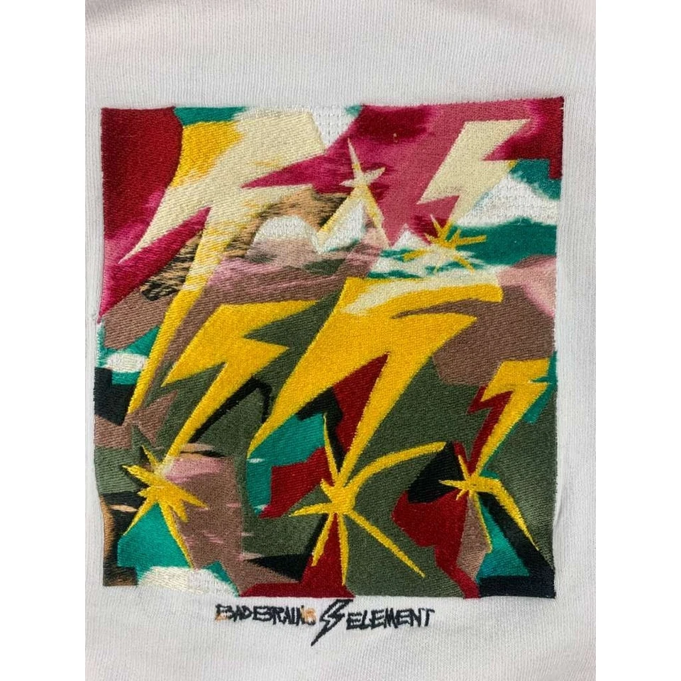 Element X Bad Brains Sudadera con Capucha Hombres M Blanco Pullover Bordado Gráfico Colaboración Con Capucha Foto 3 de 4