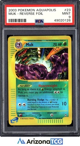Pokemon 2003 Muk 23/147 Reverse Foil Aquapolis PSA 9