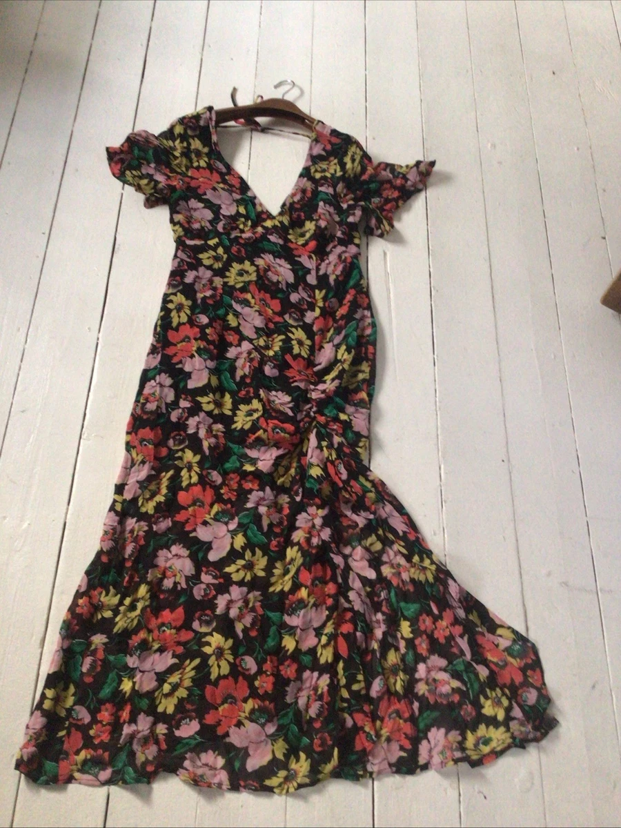 Topshop Womens Floral Polyester Blend A-Line Skirt Size 8