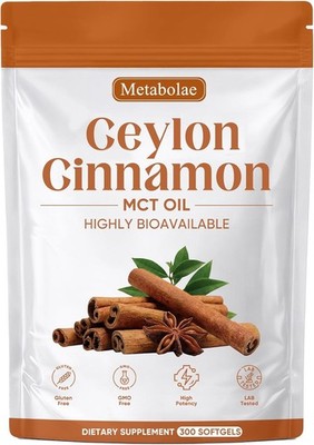Metabolae Ceylon Cinnamon SoftGels with MCT Oil, Highly Bioavailable Herbal Ext