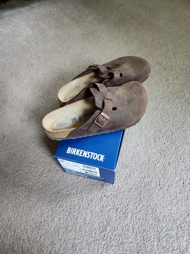 Birkenstock Boston Men's Oiled Leather Clogs - Habana, 9-9.5 US