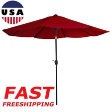 10 Ft Aluminum Compact Umbrella Auto Tilt Shade Air Flow Patio Dining Set Canopy