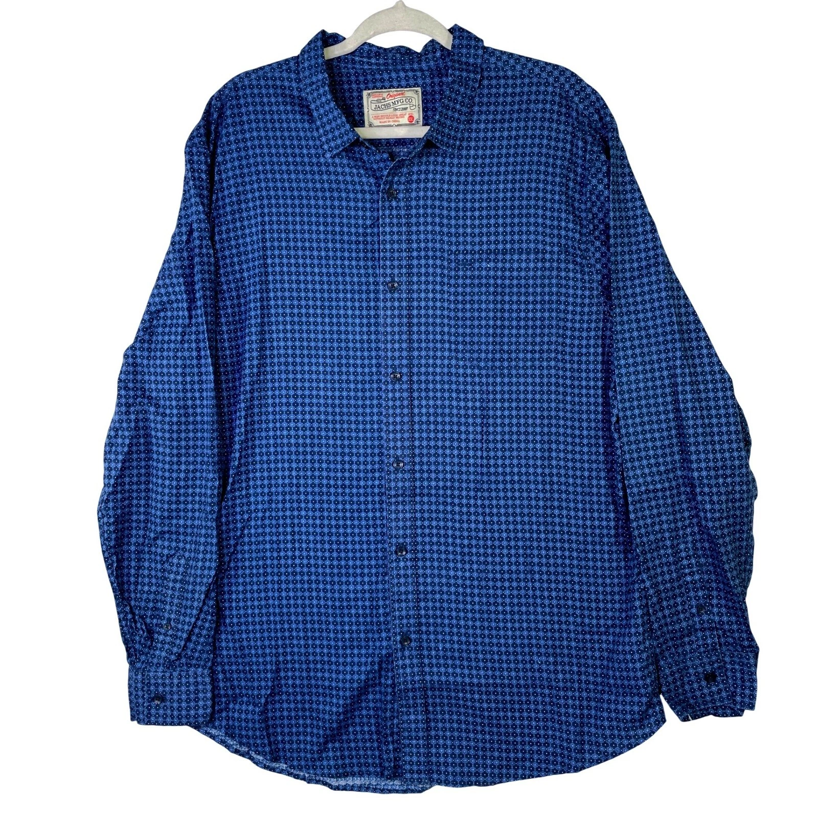 Jachs NY Mens XXL Blue Geometric Floral Button Down Shirt Long Sleeve NWT
Opens in a new window or t