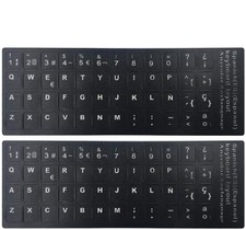 2PCS Spanish Keyboard Stickers, Matte Replacement Spanish Keyboard Stickers w...