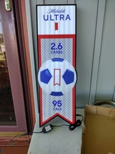 MICHELOB ULTRA LED BEER BAR SIGN MAN CAVE FUTBOL SOCCER LIGHT SIGN NEW IN BOX