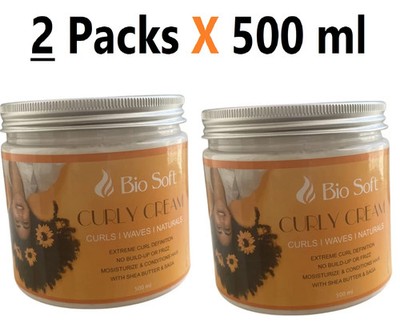 Bio Soft Curly Hair Cream Moisturizing Styling Cream for Curly Hair ( 2 X500 ml)