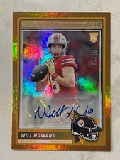 WILL HOWARD Ohio State 2025 Score Football ORANGE Auto # 7/10 Steelers rookie *