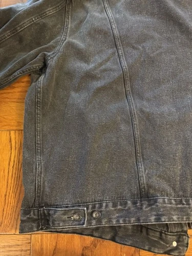 Wild Fable Unisex Oversized Black Denim Trucker Jacket 2X Cotton  image 11