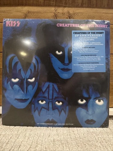 KISS CREATURES OF THE NIGHT 40TH ANNIVERSARY 3 DELUXE BLUE VINYL LP NEW  SEALED