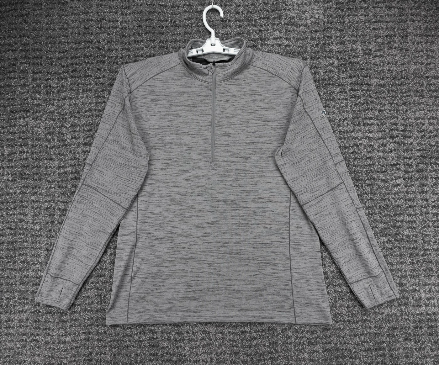 KUHL Shirt Mens XL Heathered Gray Alloy 1/4 Zip Long Sleeve Quick Dry Stretch UV