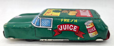 VINTAGE NAKAMURA "Fresh Juice" non-friction Tin LITHO TOY CAR, NOS, 1960s, JAPAN