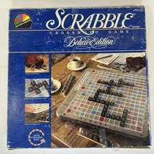 Vintage Scrabble Deluxe Edition Selchow & Righter 1987 Crossword Word Game 100%