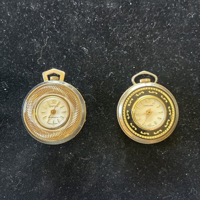 Lot Of Two Vintage Pendant Watches Caroline And Sperjna Jewelry Gold Tone