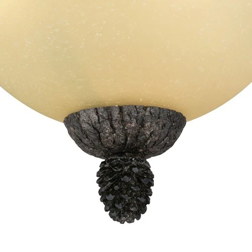 Sierra 3-Light Flush Mount in Rustic and Dome Style 9 Inches Tall and 15.5 - Picture 5 of 5