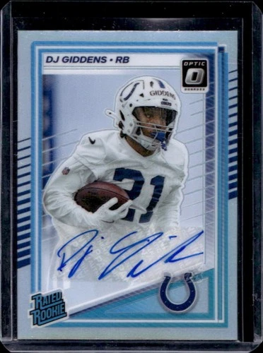 2025 Panini Donruss Optic DJ Giddens Rated Rookie Auto Holo Prizm #/199 Colts