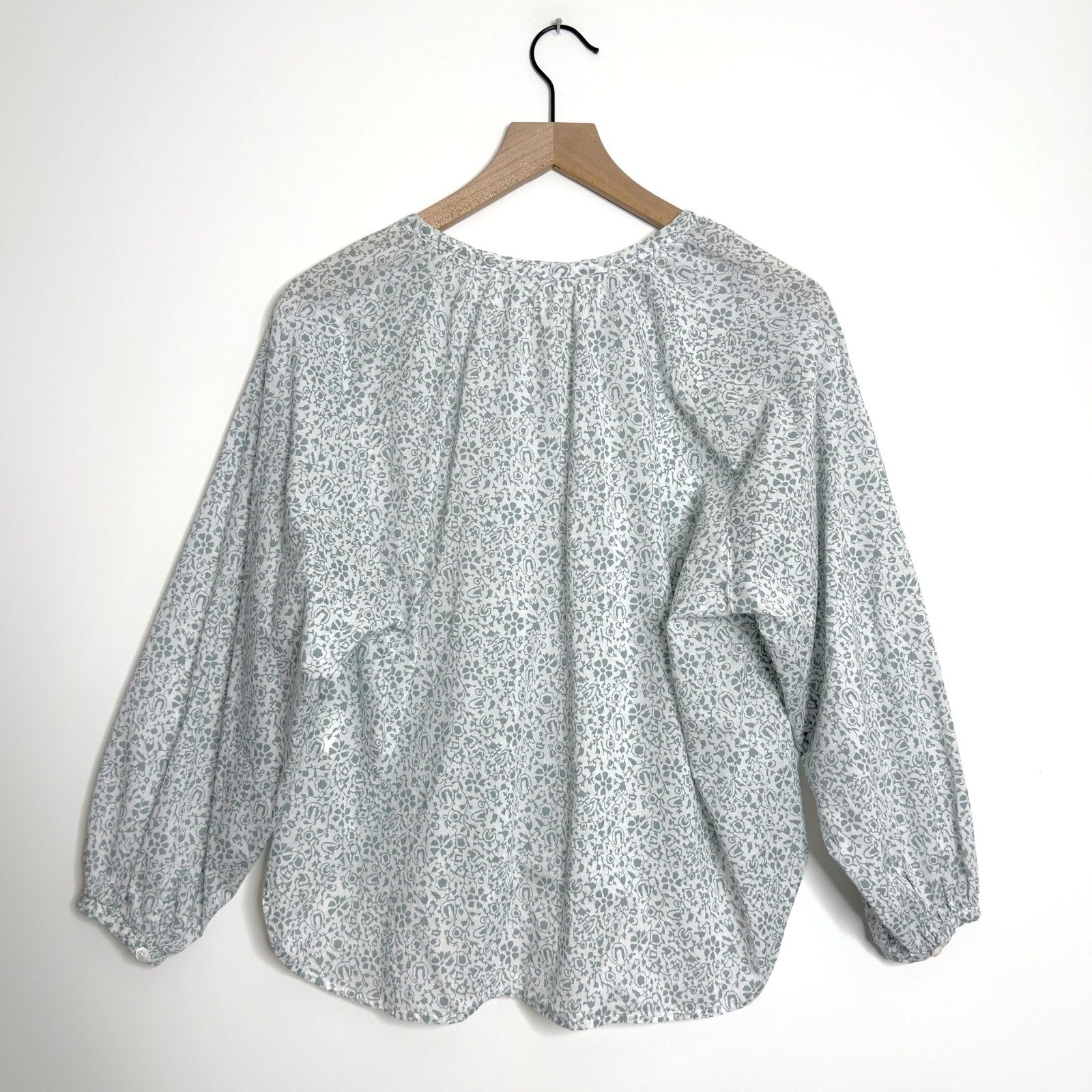 OUTERKNOWN Folk Top Button Front Blouse Floral Wh… - image 4