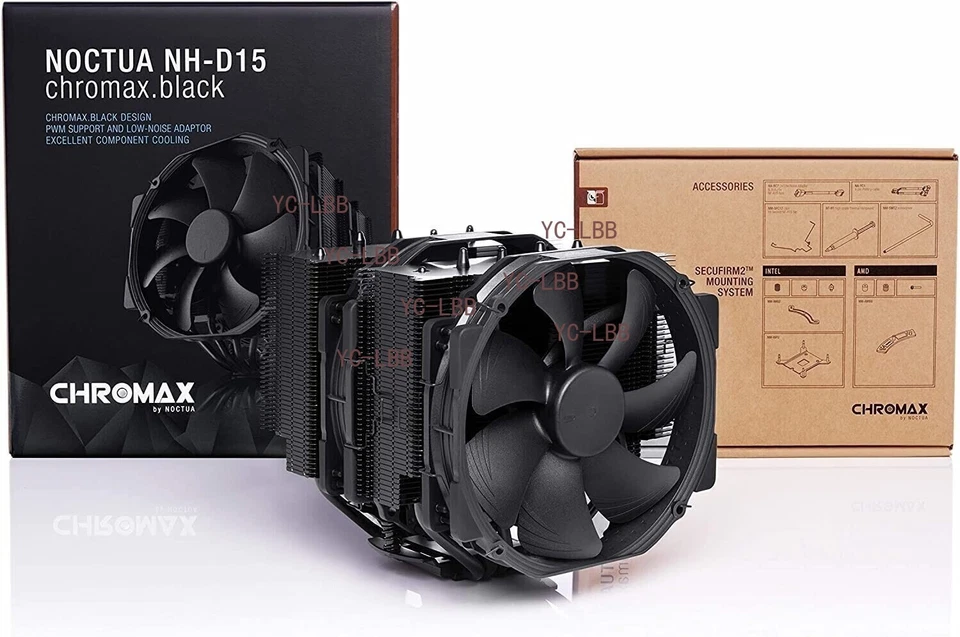 Noctua NH-D15 chromax.Black, Dual-Tower CPU Cooler (140mm, Black) - Image 4 of 4
