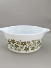 Vintage Pyrex 474-B Spring Blossom Green Crazy Daisy 1 1/2 Qt Casserole Dish