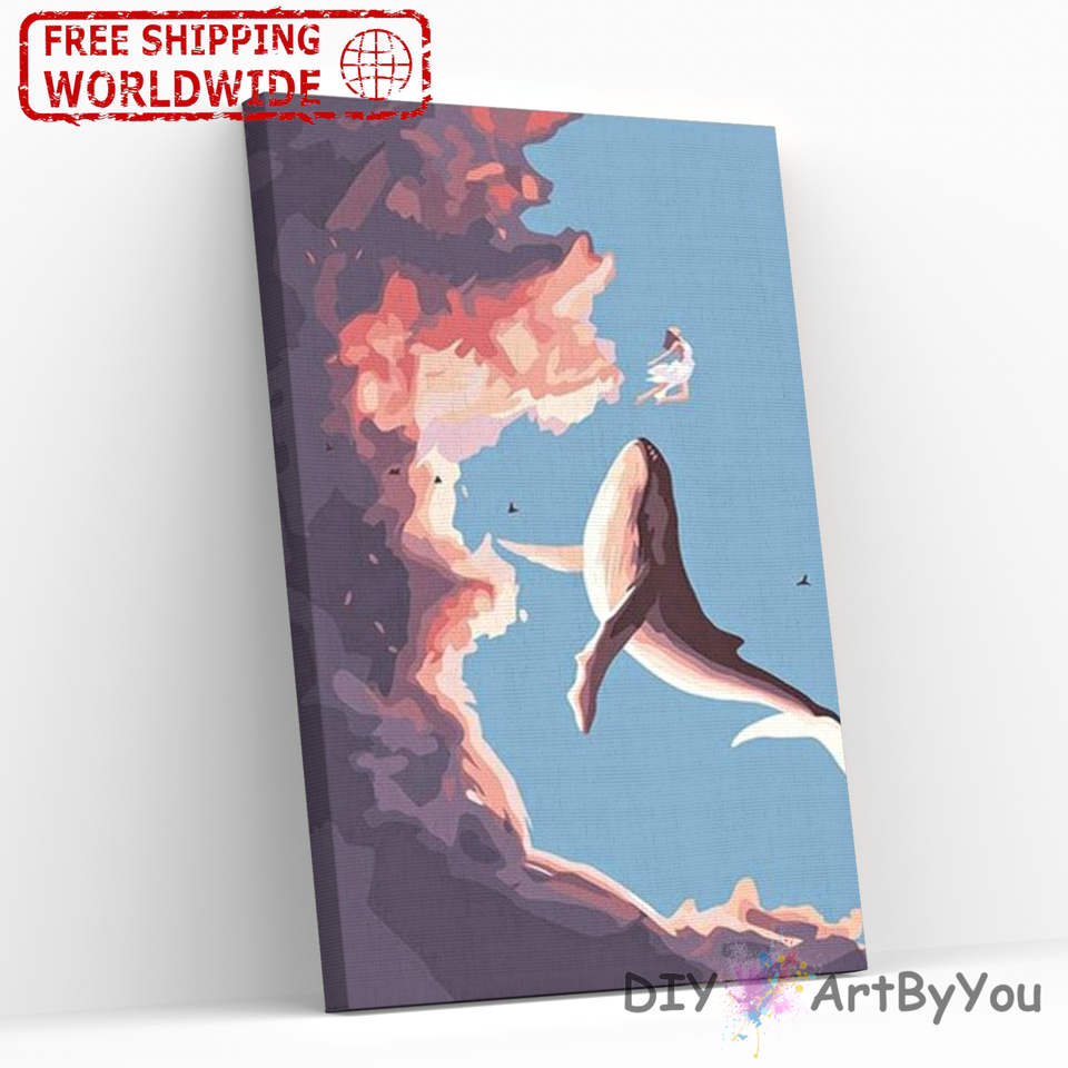 MEIYUDA DIY 4 Pack Paint by Numbers for Children with Frame Animal