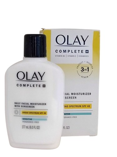 OLAY COMPLETE Facial Moisturizer SPF 40 Sensitive Fragrance Free 6.0 fl oz 4/26