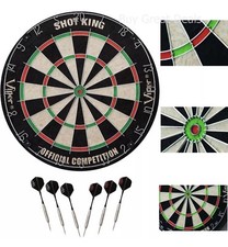 Viper SHOT KING Sisal Fiber Bristle Dartboard Official 18" 2 Sets SteelTip Darts