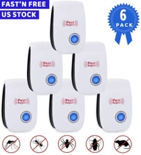 6 pcs Ultrasonic Pest Repeller Control Electronic Repellent Mice Bug Rat Reject
