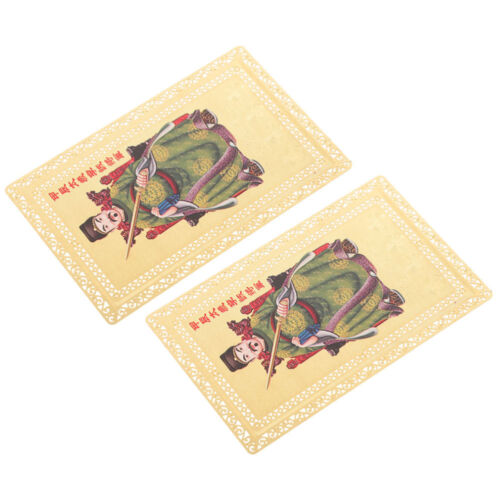  2 Pcs Chinesisches Dekor Tai-Sui-Karte Kartenamulett Geschenkidee Schutzkarte - Afbeelding 1 van 12